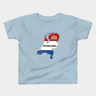 Netherlands flag & map Kids T-Shirt